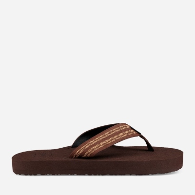 Teva Original Mush - Men's Teva Flip Flops - Stripes Brown | India (NSRD35279)